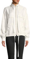 Thumbnail for your product : Pinstripe Zip-Front Bomber Jacket