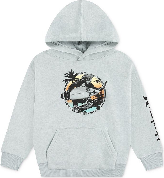 Hurley Boys 8-20 Oversized Surfer Monkey Graphic Fleece Pullover Hoodie
