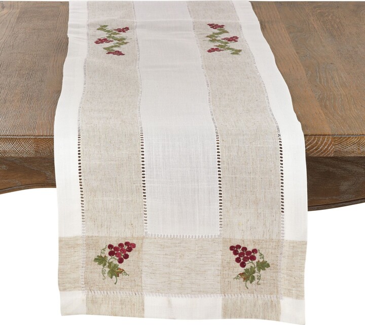 Linens Art and Things Embroidered Purple Embroidered Lavender Lilac Table Runner 16 X 70 Inch 
