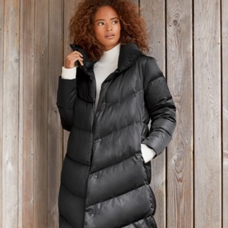 white company long puffa coat