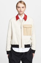 Thumbnail for your product : J.W.Anderson Leather Trim Bomber Jacket