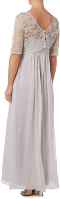 Ariella Pleated chiffon gown with removable lace top