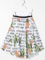 Thumbnail for your product : MonnaLisa Pineapple Print Ruffle Midi Skirt