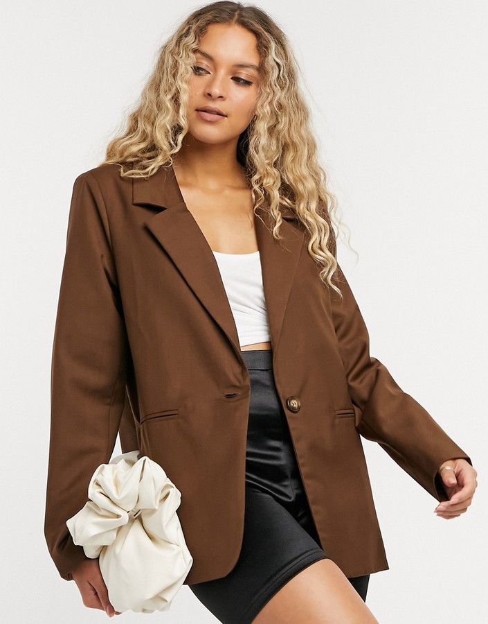 chocolate blazer womens