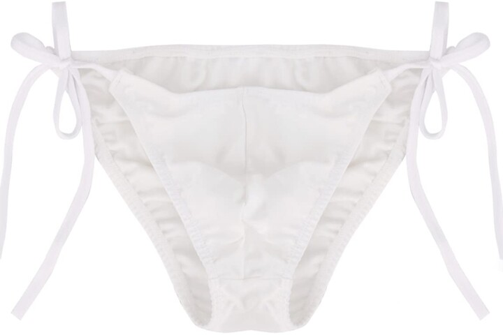 dPois Mens Lingerie Tie Side Bikini Briefs G-String Bugle Pouch Thongs Underwear Swimwear 