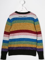 Thumbnail for your product : Alberta Ferretti Kids Slogan Striped Sweater