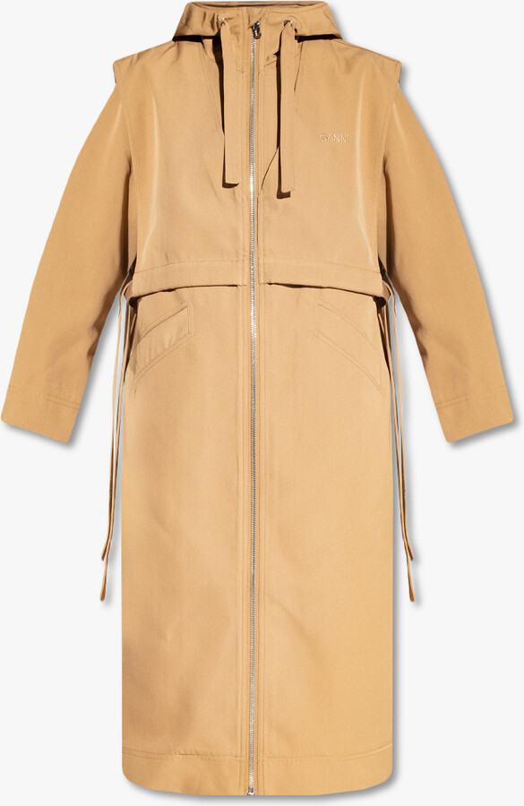 Ganni Long Jacket Brown ShopStyle