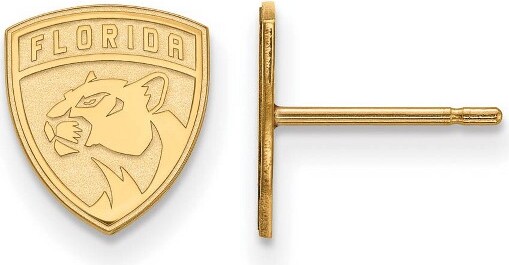 Black Bow Jewelry Co. BlackBowJewelry14kYellowGoldPlatedSterlingSilverFloridaPanthersNHLMascotExtraSmallStudEarrings