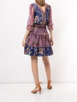 Thumbnail for your product : Marchesa Notte Floral Print Smocked Waist Dress