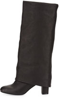 Thumbnail for your product : See by Chloe Cuffed Leather Knee Boot, Black