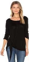 Thumbnail for your product : Velvet by Graham & Spencer Gwyneth Tie Front Tee in Black
