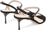 Thumbnail for your product : Miu Miu Crystal Embellished Suede Sandals - Womens - Black