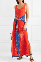 Thumbnail for your product : Jaline Elizabeth Paneled Floral-print Silk Crepe De Chine Maxi Dress