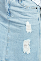 Thumbnail for your product : boohoo May Ripped & Bleached Denim Pencil Skirt