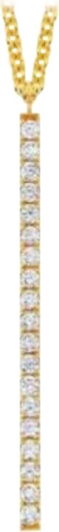 1stDibs 14k Solid Gold Diamond Long Bar Drop Necklace For Women 16"