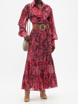 Thumbnail for your product : Etro Long Beach Paisley-print Silk-chiffon Maxi Skirt - Red Print