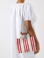 Thumbnail for your product : RUE DE VERNEUIL Tote Xs Striped Canvas And Leather Tote Bag