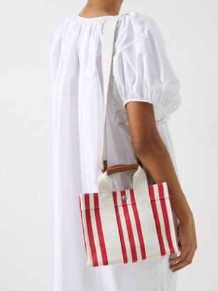 RUE DE VERNEUIL Tote Xs Striped Canvas And Leather Tote Bag