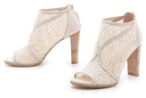 Thumbnail for your product : Stuart Weitzman Lace Open Toe Booties
