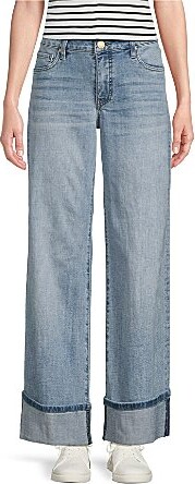 KUT from the Kloth Meg Fab-Ab High Rise Wide Leg Roll-Up Jeans
