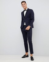 Thumbnail for your product : Selected Navy Tuxedo Suit Jacket With Satin Lapel In Slim Fit