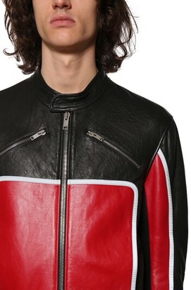 Givenchy Leather Biker Jacket W/Reflective Detail