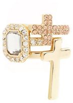 Thumbnail for your product : Charlotte Russe Cross & Rhinestone Stackable Rings