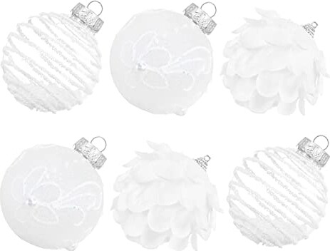 ISULIFE Christmas Ball Ornaments 80mm/3.15" Shatterproof Clear Large Plastic Christmas Tree Decoration, Delicate Hanging Ornaments for Xmas Party, Wedding, Holiday and Home Décor(6ct,White)
