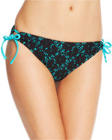 Thumbnail for your product : California Waves Crochet Side-Tie Bikini Bottom