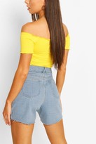Thumbnail for your product : boohoo Lettuce Hem Off The Shoulder Crop Top