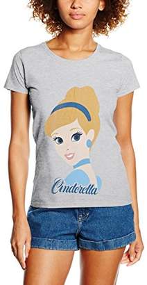 Disney Women's Princess Colour Sillhouette Cinderella Short Sleeve T-Shirt,8 (Manufacturer Size:Small)