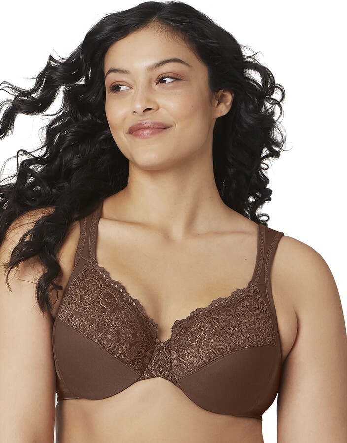 Glamorise Womens Low Cut Wonderwire Lace Underwire #1240 Full Coverage Bra  - ShopStyle