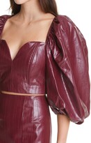 Thumbnail for your product : Rotate by Birger Christensen Irina Faux Leather Crop Top