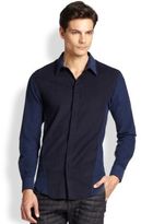 Thumbnail for your product : Armani Collezioni Solid Corduroy Sportshirt