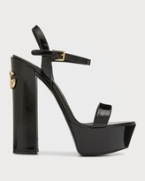 Thumbnail for your product : Dolce & Gabbana Calfskin Ankle-Strap Platform Pumps