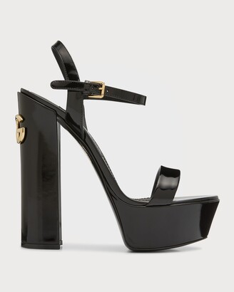 Dolce & Gabbana Calfskin Ankle-Strap Platform Pumps