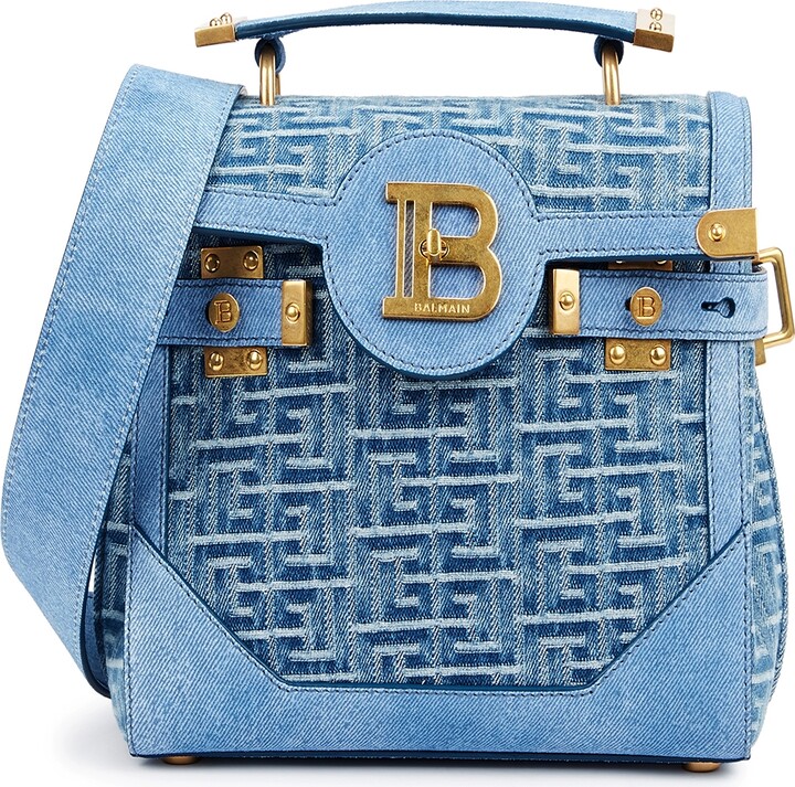 Balmain B-Buzz 23 Monogram-jacquard Denim Top Handle Bag - ShopStyle