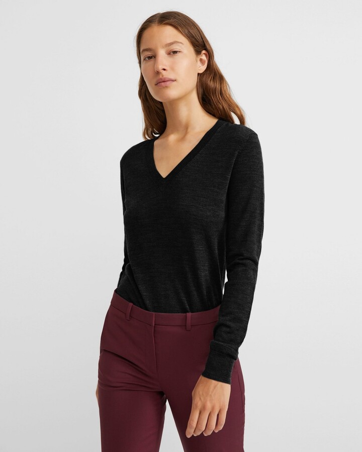 Theory V-Neck Sweater in Regal Wool - ShopStyle