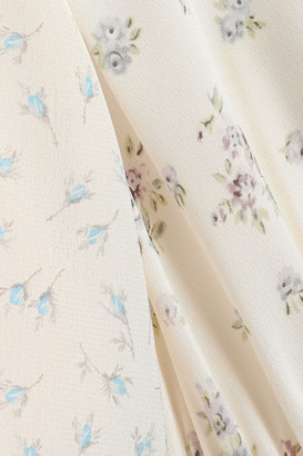 Joseph Gathered Floral-print Silk Midi Dress