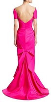 Thumbnail for your product : Zac Posen Off-The-Shoulder Back Bow Silk Faille Gown