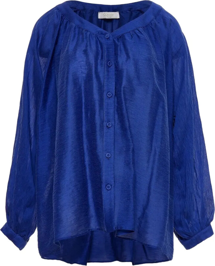 Devotion V-neck balloon-sleeve blouse