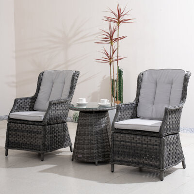 Direct Wicker Joseph 2-Person Outdoor Patio Conversation Set With End Table
