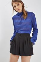 Thumbnail for your product : Topshop Pie neck ruffle plisse top