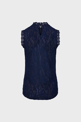 Coast Mesh And Lace Collared Shell Top