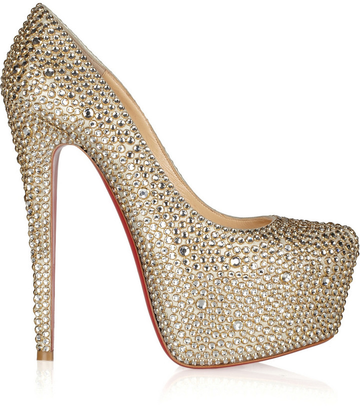 Christian Louboutin Daffodile 160 CrystalEmbellished Suede Pumps