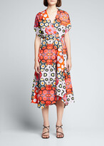 Thumbnail for your product : Zero Maria Cornejo Aki Wave Geometric-Print Woven Midi Dress