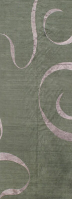 Nepal Modern Hand-Knotted Silk/Wool Apple/Gray Area Rug
