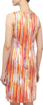Thumbnail for your product : Chetta B Asymmetric Brush-Print Sheath Dress