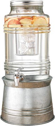 2 Gallon Glass Beverage Dispenser with Infuser, Metal Base