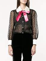 Thumbnail for your product : Gucci Taffeta star flock shirt with bow